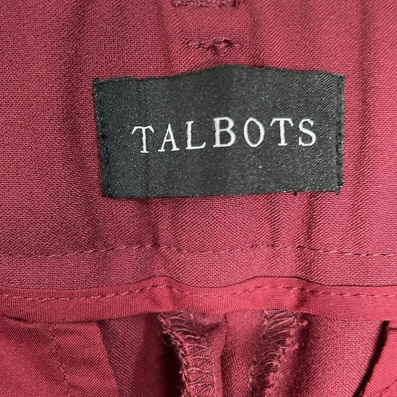 NWOT Talbots Belted Wide Leg Crop Pants Burgundy Wine SP - Picture 12 of 15
